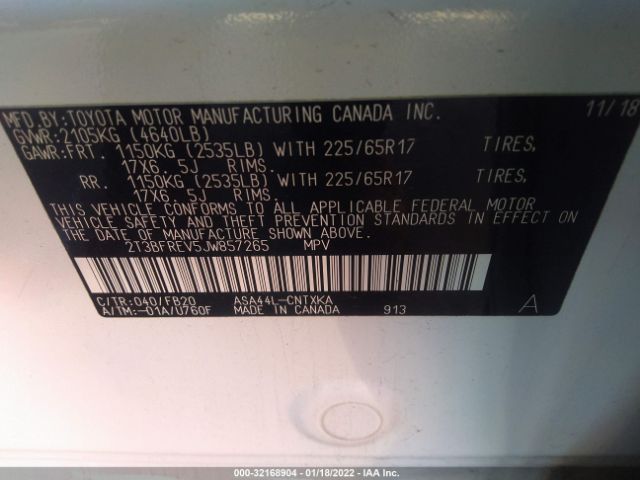 Photo 8 VIN: 2T3BFREV5JW857265 - TOYOTA RAV4 