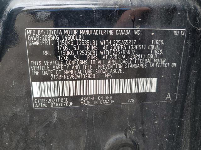 Photo 12 VIN: 2T3BFREV6DW102839 - TOYOTA RAV4 