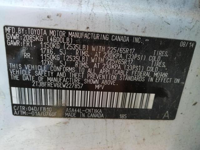 Photo 12 VIN: 2T3BFREV6EW227857 - TOYOTA RAV4 LE 