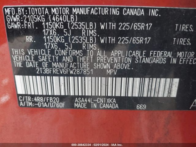 Photo 8 VIN: 2T3BFREV6FW287851 - FORD FOCUS 