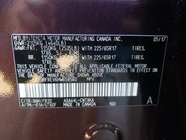 Photo 9 VIN: 2T3BFREV6HW658560 - TOYOTA RAV4 LE 