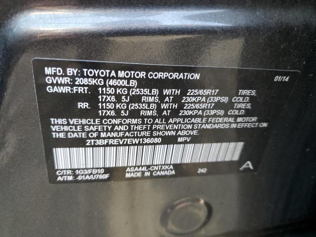 Photo 12 VIN: 2T3BFREV7EW136080 - TOYOTA RAV4 LE 