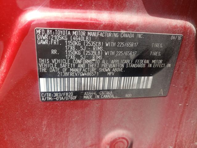 Photo 9 VIN: 2T3BFREV7GW486571 - TOYOTA RAV4 LE 