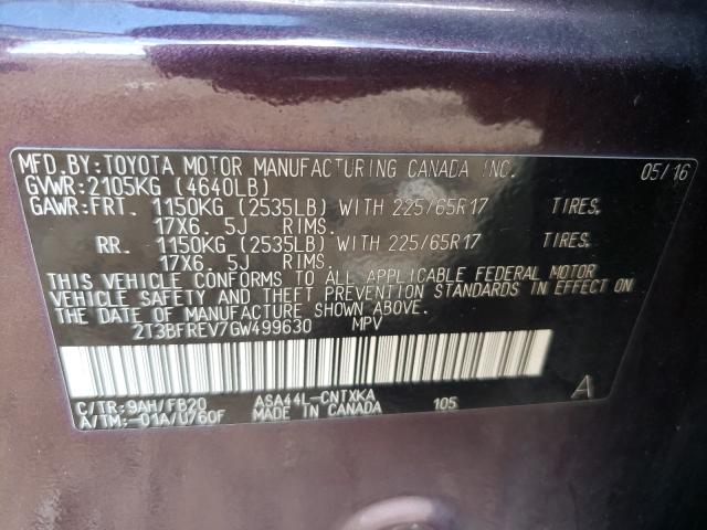 Photo 9 VIN: 2T3BFREV7GW499630 - TOYOTA RAV4 LE 