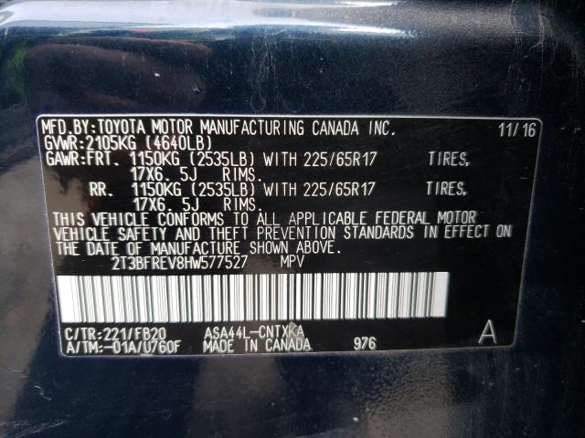 Photo 9 VIN: 2T3BFREV8HW577527 - TOYOTA RAV4 LE 