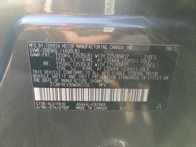 Photo 9 VIN: 2T3BFREV9DW080156 - TOYOTA RAV4 LE 