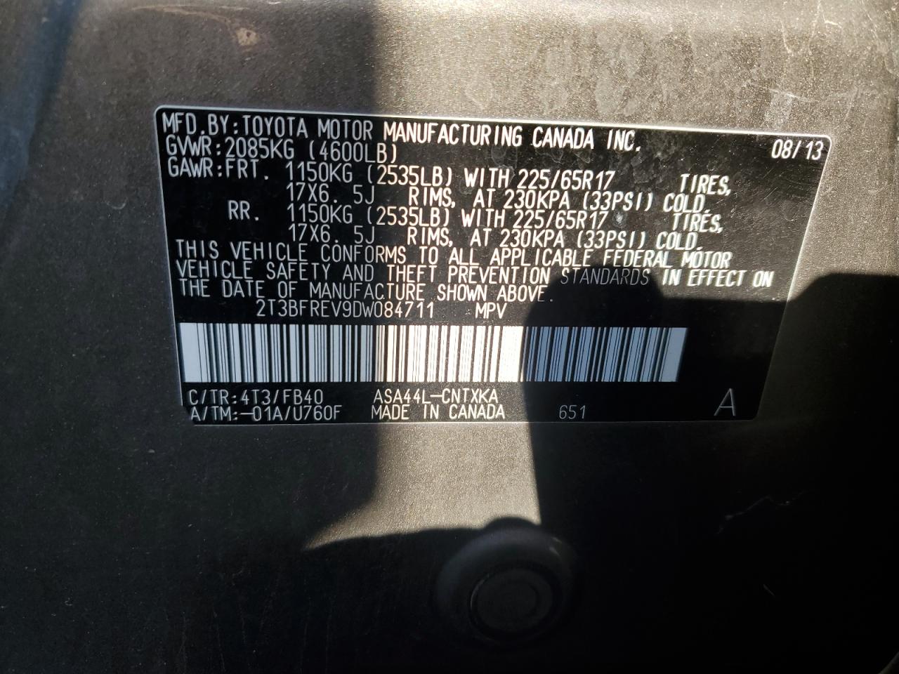 Photo 12 VIN: 2T3BFREV9DW084711 - TOYOTA RAV 4 