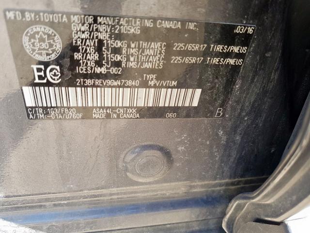 Photo 8 VIN: 2T3BFREV9GW473840 - TOYOTA RAV4 LE 