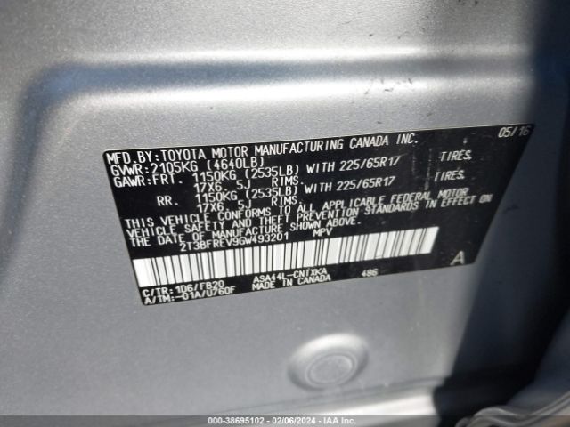 Photo 8 VIN: 2T3BFREV9GW493201 - TOYOTA RAV4 