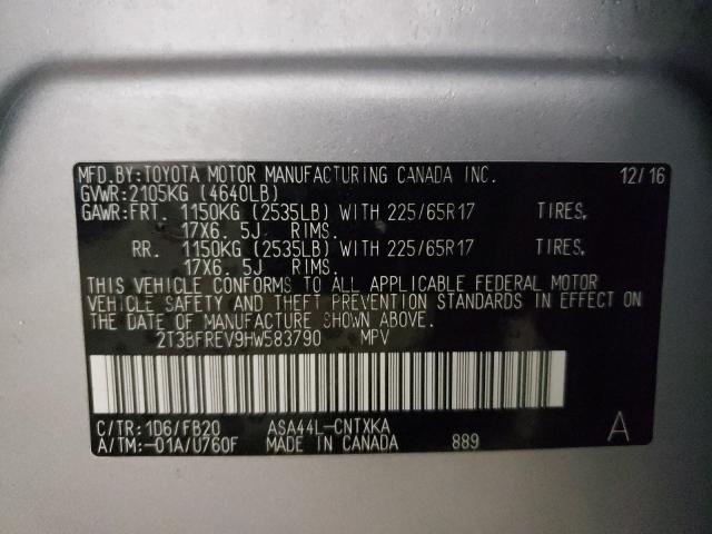 Photo 9 VIN: 2T3BFREV9HW583790 - TOYOTA RAV4 LE 