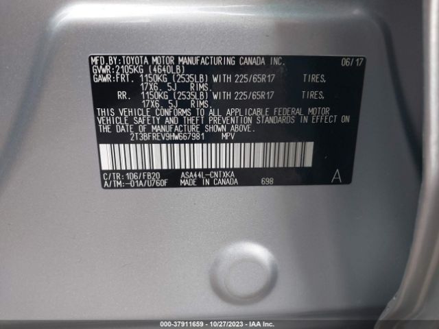 Photo 8 VIN: 2T3BFREV9HW667981 - TOYOTA RAV4 