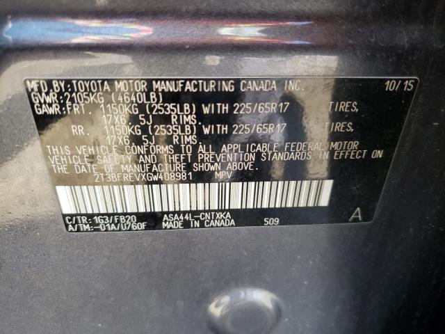 Photo 9 VIN: 2T3BFREVXGW408981 - TOYOTA RAV4 LE 