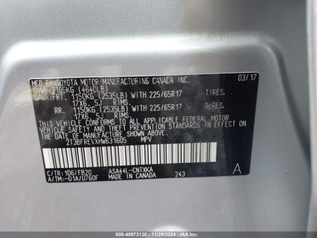 Photo 8 VIN: 2T3BFREVXHW631605 - TOYOTA RAV4 