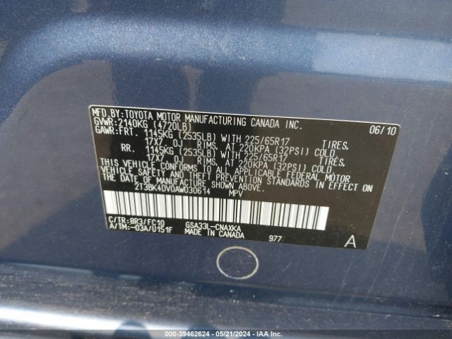 Photo 8 VIN: 2T3BK4DV0AW030614 - TOYOTA RAV4 