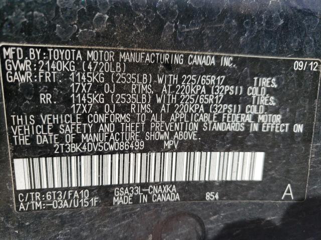 Photo 9 VIN: 2T3BK4DV5CW086499 - TOYOTA RAV4 