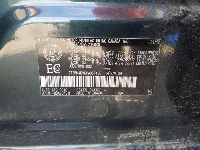 Photo 11 VIN: 2T3BK4DV6CW067430 - TOYOTA RAV4 