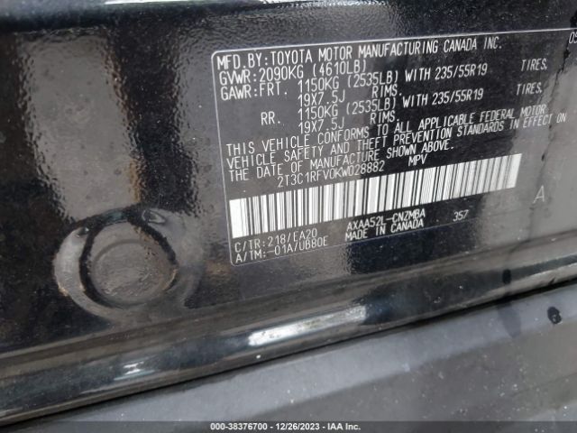 Photo 8 VIN: 2T3C1RFV0KW028882 - TOYOTA RAV4 