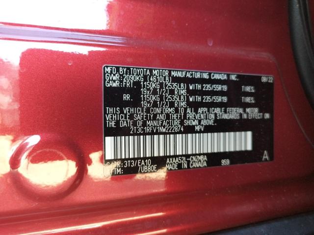 Photo 11 VIN: 2T3C1RFV1NW222874 - TOYOTA RAV4 XLE P 