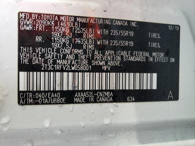 Photo 12 VIN: 2T3C1RFV2LW058001 - TOYOTA RAV4 XLE P 