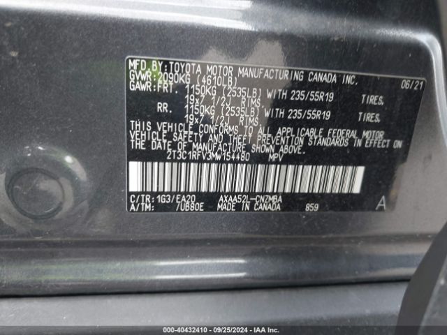 Photo 8 VIN: 2T3C1RFV3MW154480 - TOYOTA RAV4 