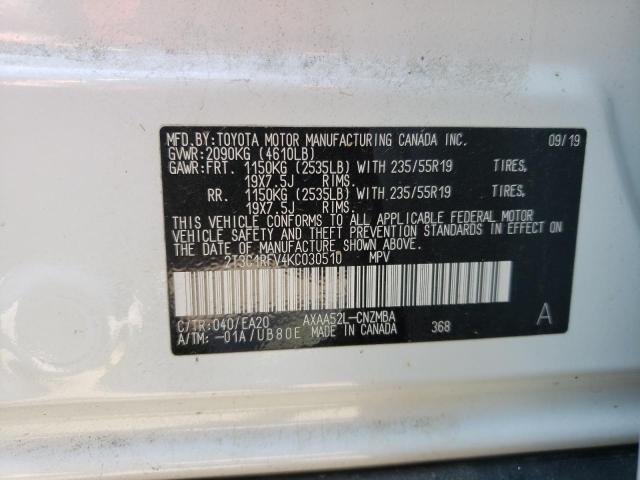 Photo 9 VIN: 2T3C1RFV4KC030510 - TOYOTA RAV4 XLE P 