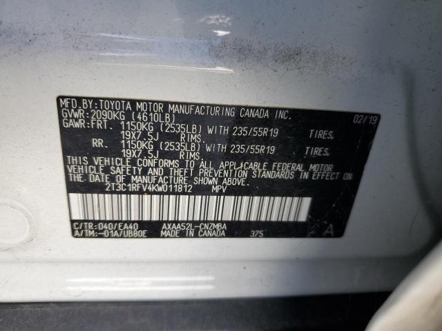 Photo 12 VIN: 2T3C1RFV4KW011812 - TOYOTA RAV4 XLE P 