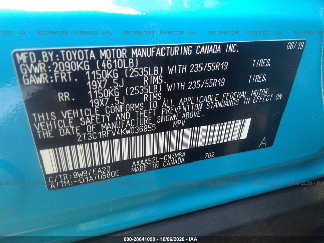 Photo 8 VIN: 2T3C1RFV4KW036855 - TOYOTA RAV4 