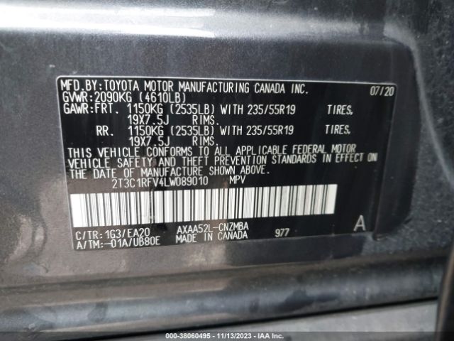 Photo 8 VIN: 2T3C1RFV4LW089010 - TOYOTA RAV4 