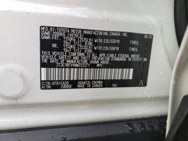 Photo 12 VIN: 2T3C1RFV4NW222271 - TOYOTA RAV4 XLE P 