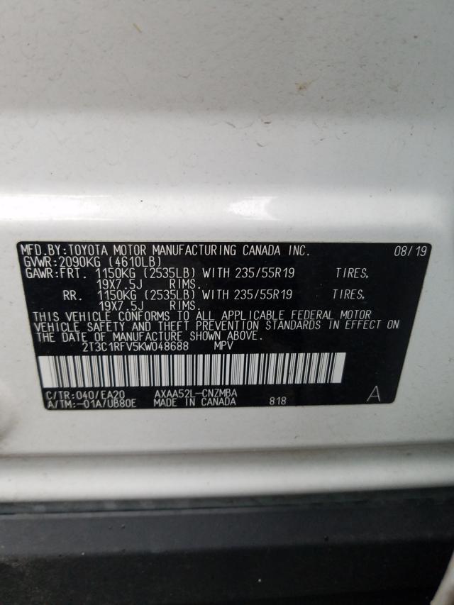 Photo 9 VIN: 2T3C1RFV5KW048688 - TOYOTA RAV4 XLE P 