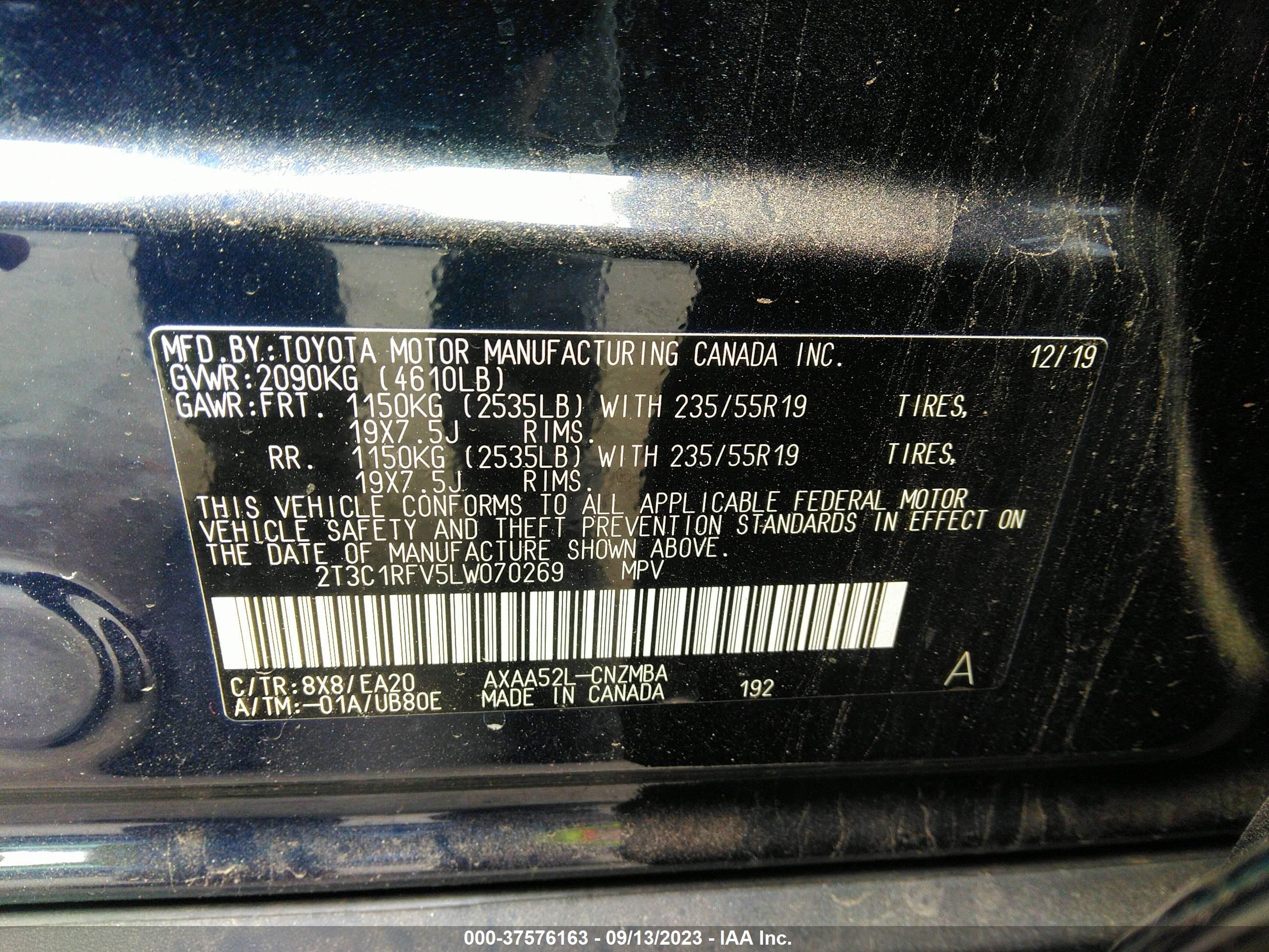 Photo 8 VIN: 2T3C1RFV5LW070269 - TOYOTA RAV 4 