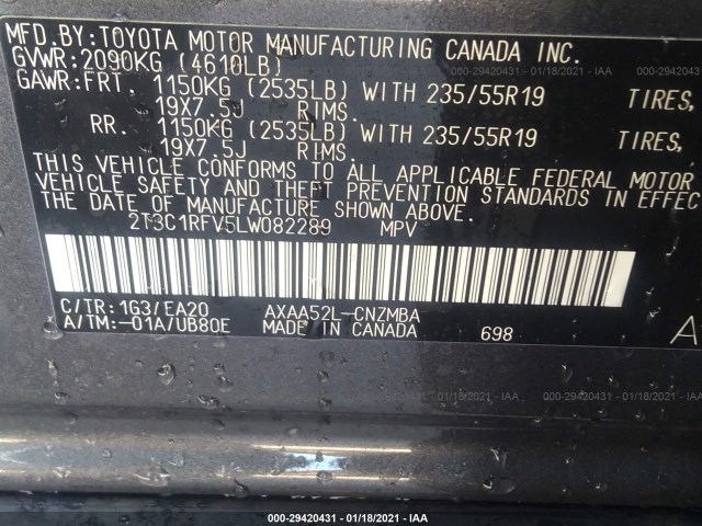 Photo 8 VIN: 2T3C1RFV5LW082289 - TOYOTA RAV4 