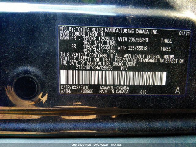 Photo 8 VIN: 2T3C1RFV5MW129693 - TOYOTA RAV4 