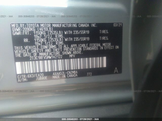 Photo 8 VIN: 2T3C1RFV5MW142122 - TOYOTA RAV4 