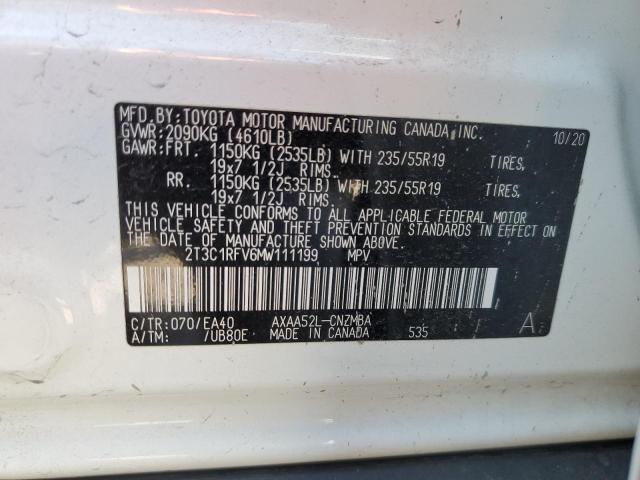 Photo 9 VIN: 2T3C1RFV6MW111199 - TOYOTA RAV4 XLE P 