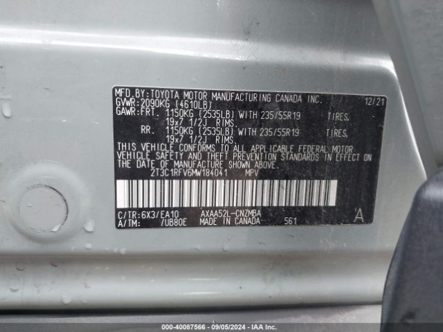 Photo 8 VIN: 2T3C1RFV6MW184041 - TOYOTA RAV4 