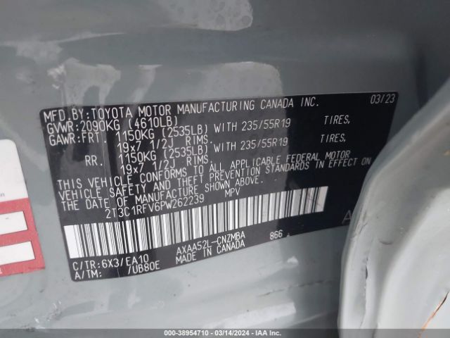 Photo 8 VIN: 2T3C1RFV6PW262239 - TOYOTA RAV4 