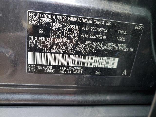 Photo 12 VIN: 2T3C1RFV7NC189543 - TOYOTA RAV4 XLE P 