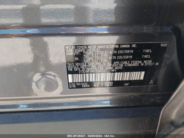 Photo 8 VIN: 2T3C1RFV8NC208052 - TOYOTA RAV4 