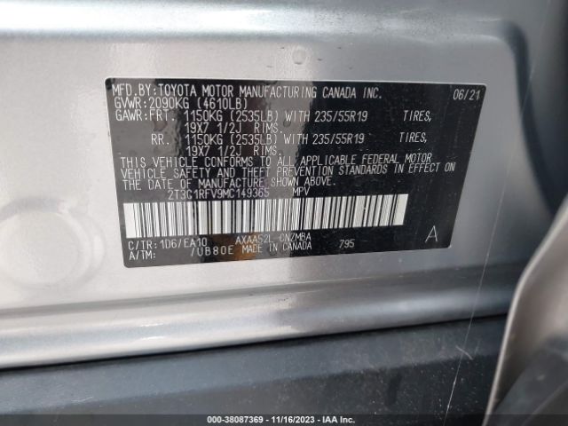 Photo 8 VIN: 2T3C1RFV9MC149365 - TOYOTA RAV4 