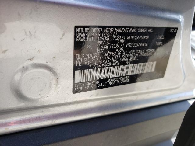 Photo 9 VIN: 2T3C1RFVXKC014036 - TOYOTA RAV4 XLE P 