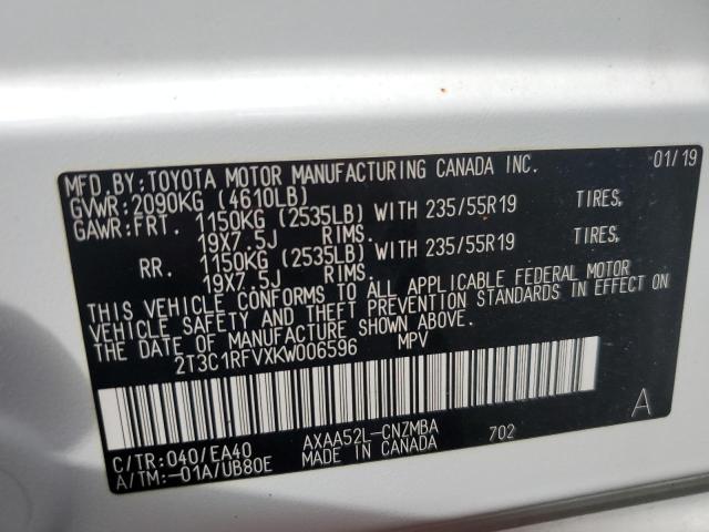 Photo 13 VIN: 2T3C1RFVXKW006596 - TOYOTA RAV4 XLE P 