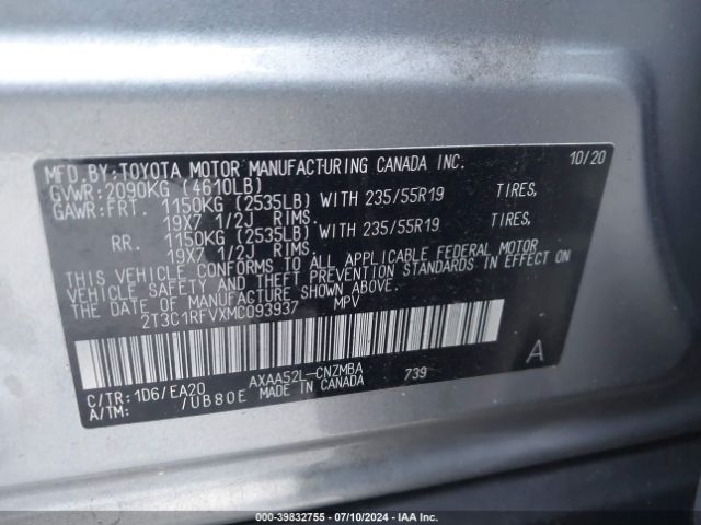 Photo 8 VIN: 2T3C1RFVXMC093937 - TOYOTA RAV4 