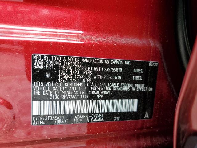 Photo 13 VIN: 2T3C1RFVXNW211114 - TOYOTA RAV4 XLE P 