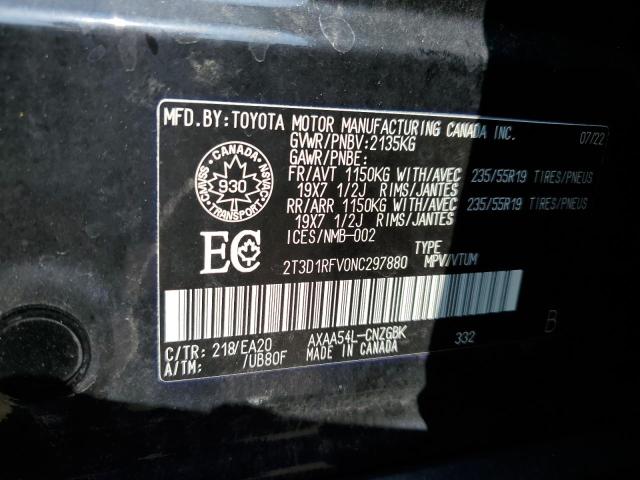 Photo 12 VIN: 2T3D1RFV0NC297880 - TOYOTA RAV4 LIMIT 