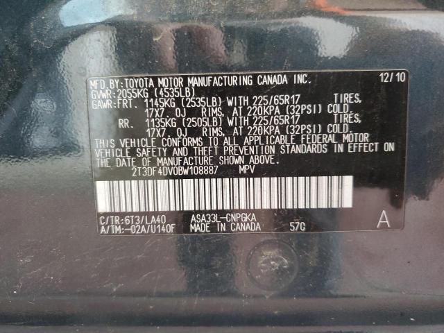 Photo 12 VIN: 2T3DF4DV0BW108887 - TOYOTA RAV4 LIMIT 