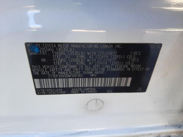 Photo 9 VIN: 2T3DF4DV2BW109183 - TOYOTA RAV4 LIMIT 