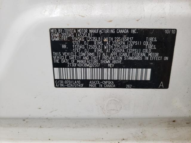 Photo 9 VIN: 2T3DF4DV3BW092507 - TOYOTA RAV4 LIMIT 