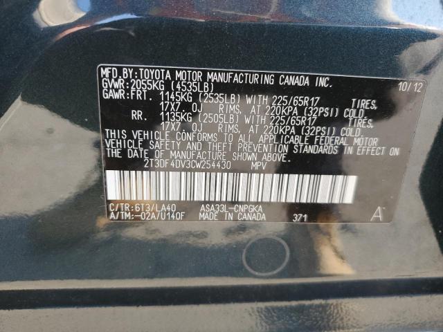 Photo 12 VIN: 2T3DF4DV3CW254430 - TOYOTA RAV4 LIMIT 