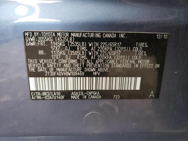 Photo 12 VIN: 2T3DF4DV4BW108469 - TOYOTA RAV4 LIMIT 